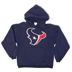 Vintage Texans Houston NFL Faded Reebok Weave Y2K Hoodie - M navy blue